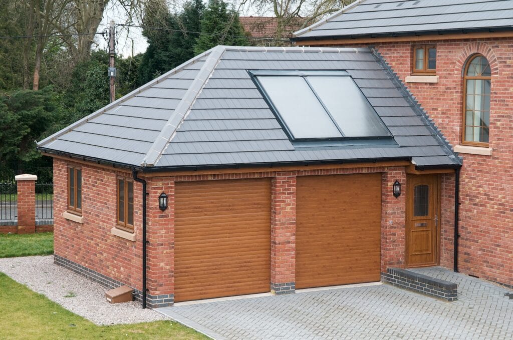 Aluroll Golden Oak Finish Garage Doors